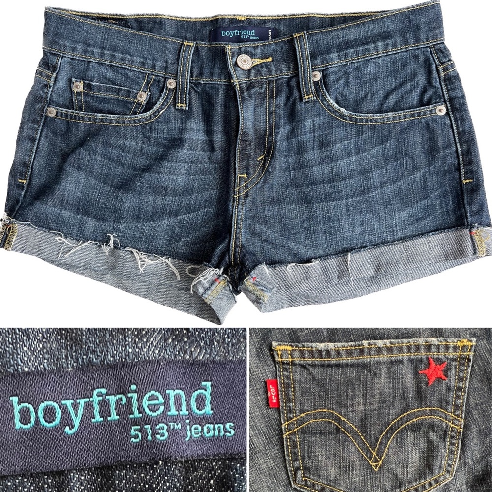 Levi’s Boyfriend 513 Jeans / Denim Blue Jean Shorts — Size 1